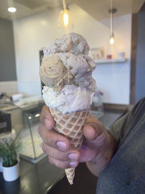 Lemon cheesecake, pumpkin pie and banana bread Double Ice Cream