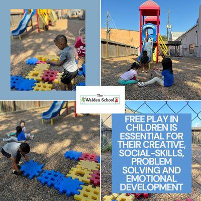 Free play for children is essential for their creative, social-skills, problem solving and emotional development.