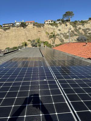 Beautiful, clean solar panels. Get the most out of your panels by getting them washed at least twice a year..