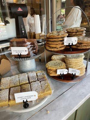 Cookies, lemon bars, brownies