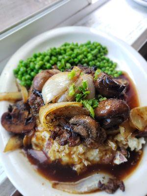 Housr ground hamburger steak special.