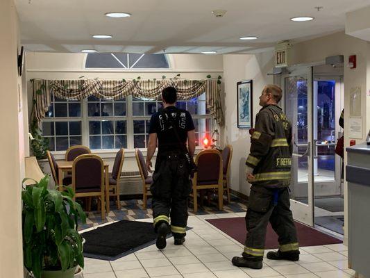 Champaign Fireman at hotel at 1:40 am due to guest smoking in non-smoking areas and no security cameras.