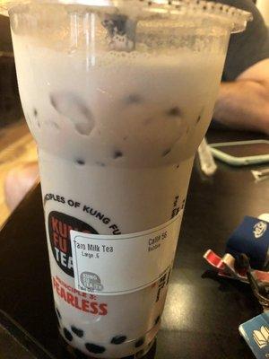 Taro milk tea with boba