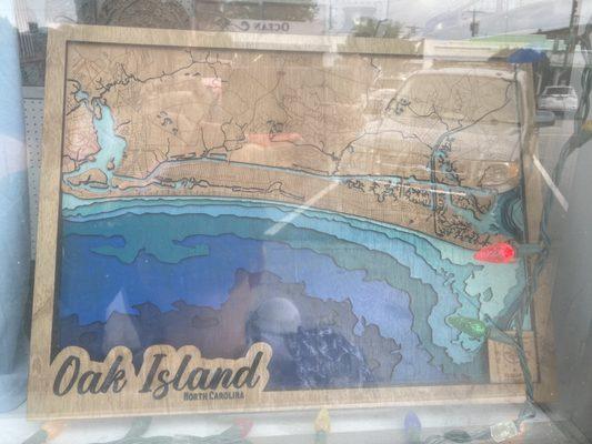 Oak Island wooden map