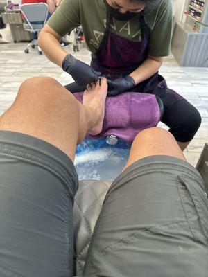 Pedicure in full swing