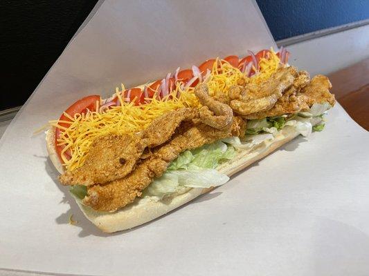 Plain fried chicken sub.