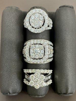 Diamond cluster rings