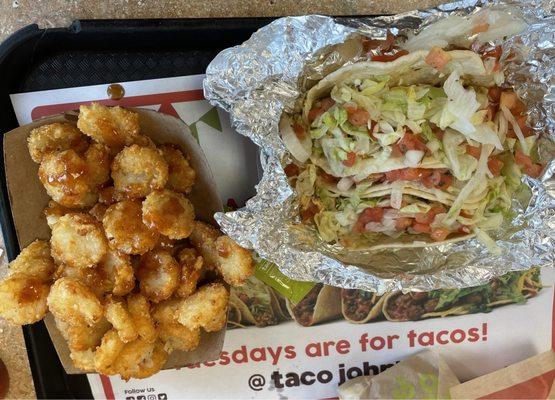 Street taco trio combo w/ potato oles