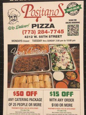 Coupons for catering