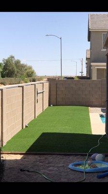 Synthetic grass installation