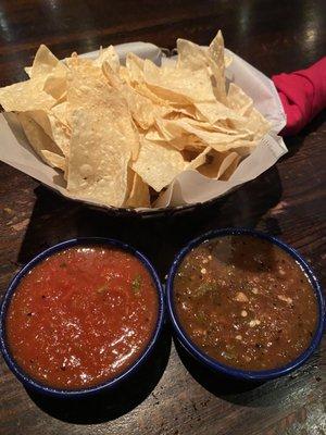 Complimentary chips and salsa