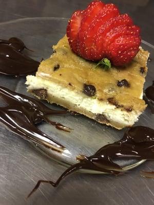 Chocolate chip cheesecake brownie