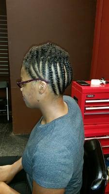 Flat twist updo.