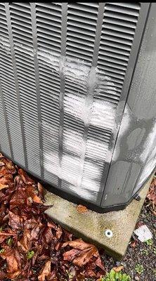 Started noticing ice that wasn't defrosting on blower and informed All-Ways Air same day pic taken 4-Feb-23.