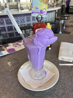 Purple cow vanilla milkshake