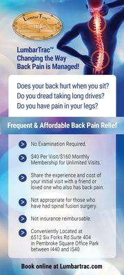 LumbarTrac provides effective and affordable back pain relief.