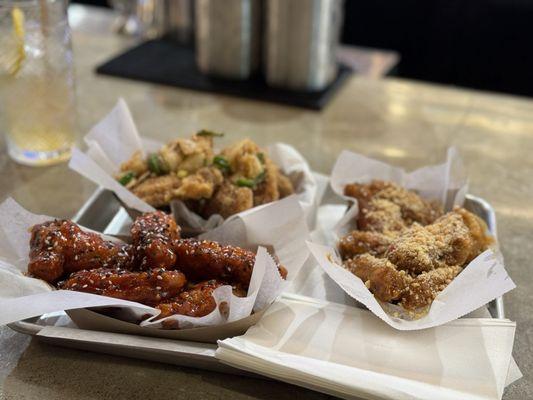 Fire Wings: Salt and Pepper, Korean Kick, Peanut Butter