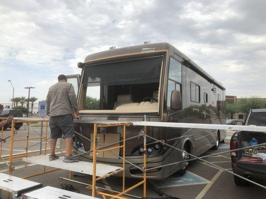 RV windshield replacement.