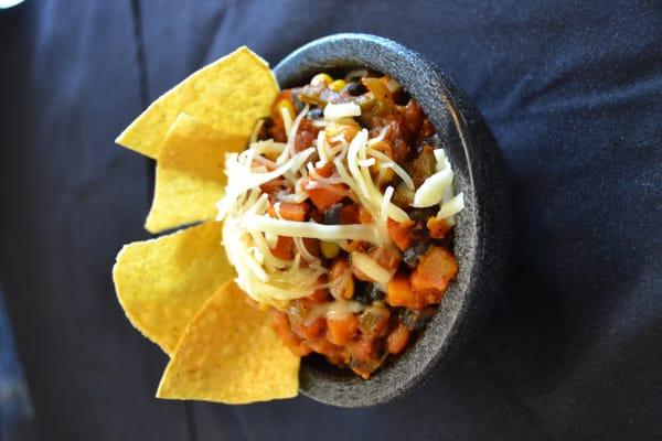 Try the Veggie Chili- It's sure not to disappoint