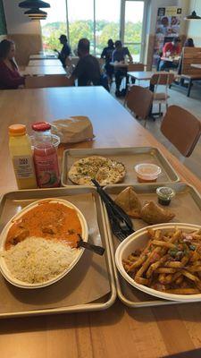 Tikka masala, masala fries, garlic naan