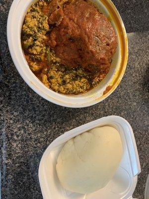 Egusi with Fish , Fufu