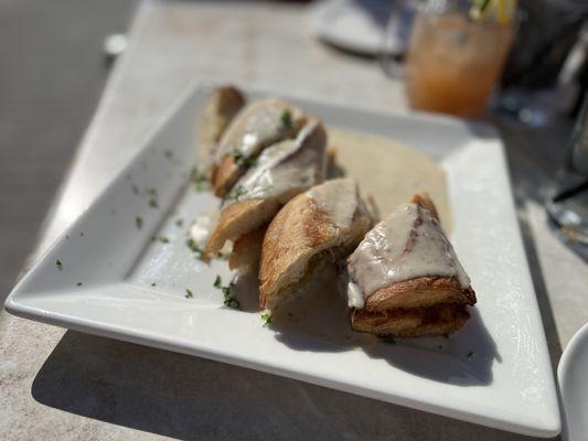 Gorgonzola bread - delicious sauce and the bread was the perfect texture!