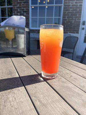 Tequila Sunrise on back deck.