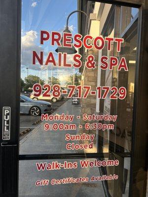 Here's the business, Prescott Nails and Spa. I left there crying from the way I was treated customers beware!