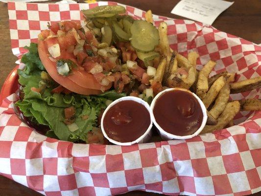 Veggie burger with all the toppings!!