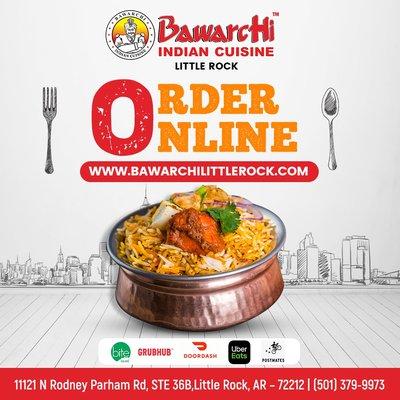 Take out orders can be ordered online from our website