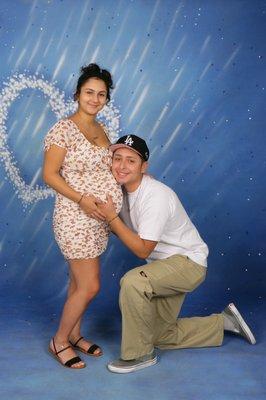 Love how he took this picture of me and my pregnant girlfriend !!