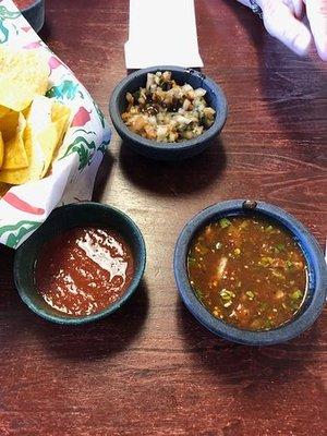 "The Pico de Gallo and the Hot salsa!"