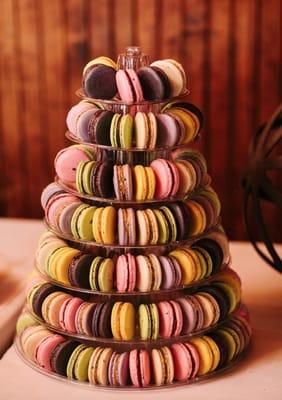 Macaron tower for favors.