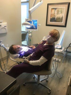 Anthony's getting those pearly whites polished