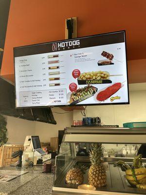 Hotdog menu