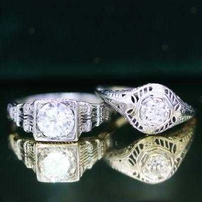 We carry an array of stunning antique engagement mountings.