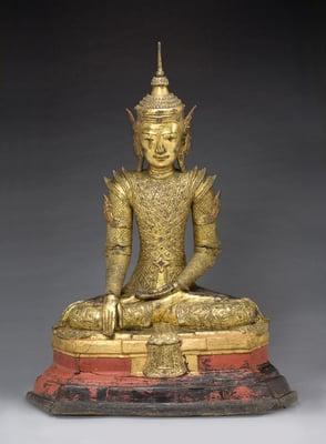 Seated crowned and bejeweled Buddha, c.1895
Collection of Asian Art Museum
http://www.sfartconservation.com/