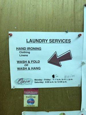 Laundry services available too