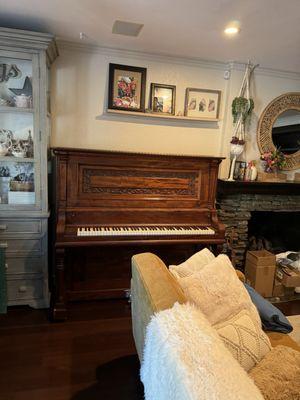 This is the new home of the piano in my family room