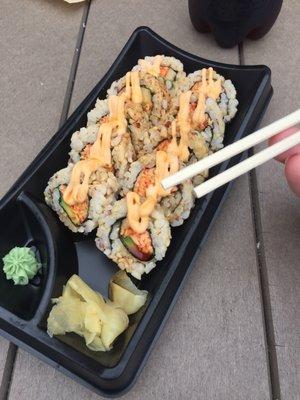 The California Roll with brown rice and quinoa is my favorite.