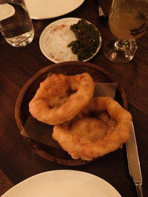 Langos with Roasted Shishito Pepper Spread