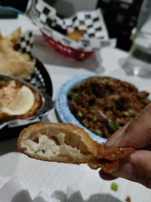 Inside of the Crab Wonton