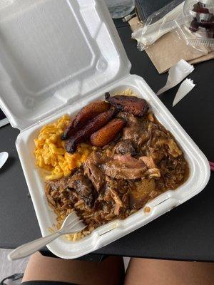 Large Brownstew Chicken Plate Signature Island Mac N' Cheese Sweet Plantains