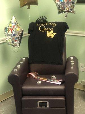 Birthday Queen sit at your thrown and enjoy the Spa La'Nae Birthday Package