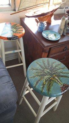 Beautiful stools great wood work and paint but a little pricey 75