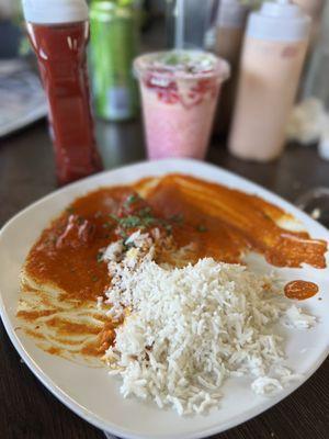 Chicken Tikka Masala and Falooda drink