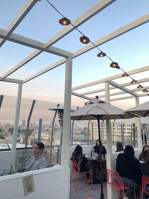 New partitioned booths on the roof