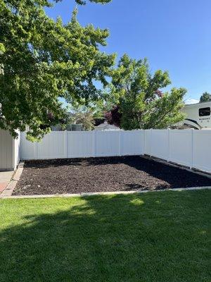 Cleaned out old playground and installed mulch