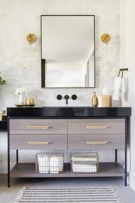 Mid Century modern master bathroom