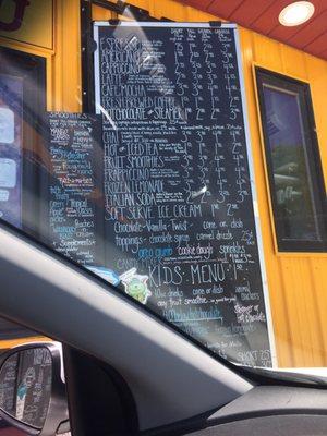 Drive through menu